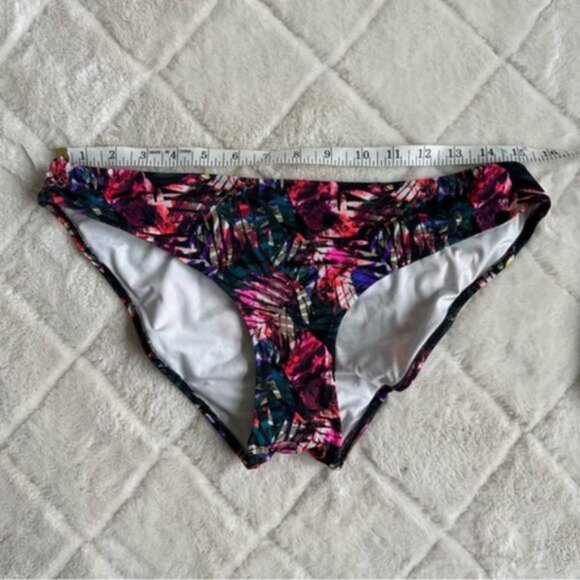 Victoria's Secret PINK | Black Multicolor Palm Bikini Bottoms | Size Large - Picture 6 of 7